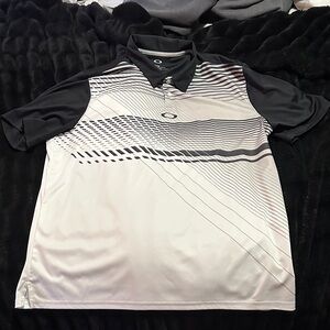 Oakley Men's Black and White Polo Shirt